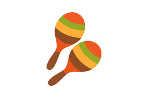 Mexican maracas. Flat vector music, an Object Illustration by GraphiShop