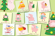 For one week only $5!!! PIG SET, an Animal Illustration by Virinaflora (Thumbnail 2 of 4)