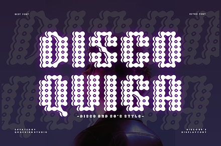 Disco Quiga Font, a Sans Serif Font by QR Design Studio