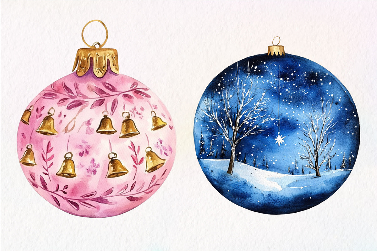 Christmas Ornaments Clipart, an Illustration by Dream Creation (Photo 7 of 7)