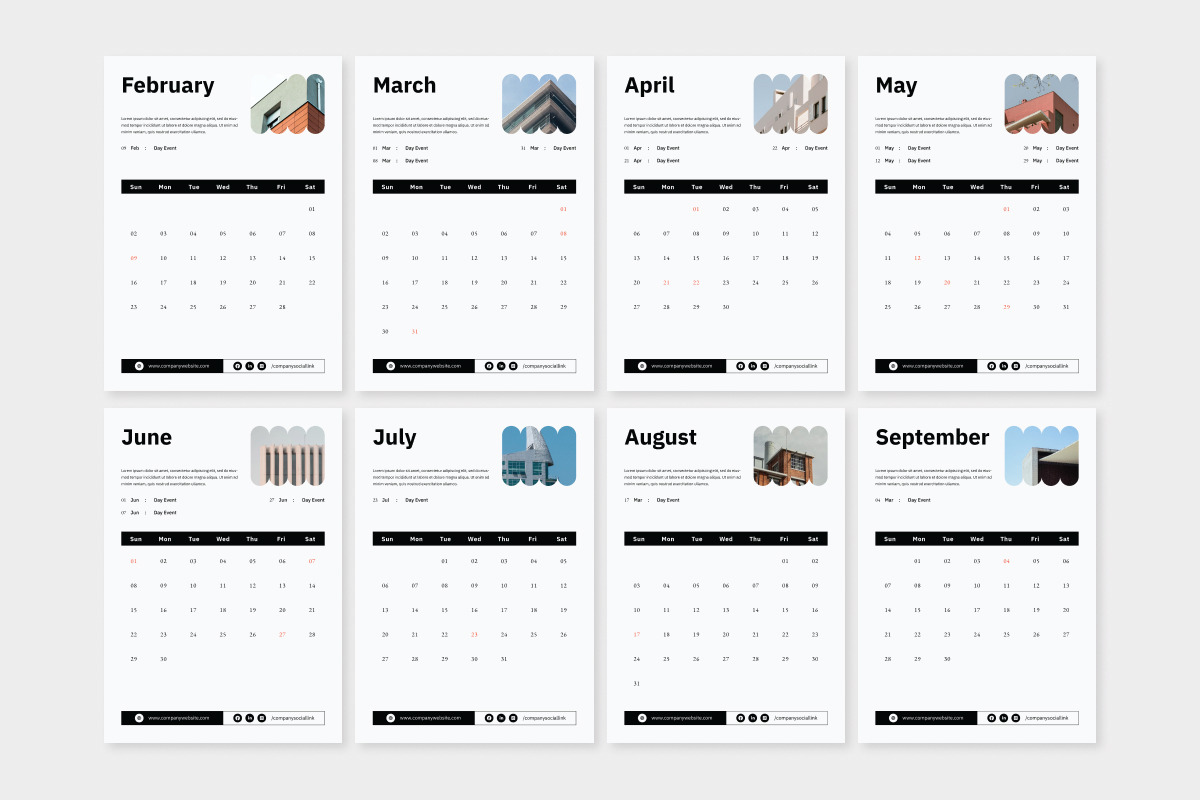 Wall Calendar 2025 Design V1, a Stationery Template by trabaskriya (Photo 2 of 3)