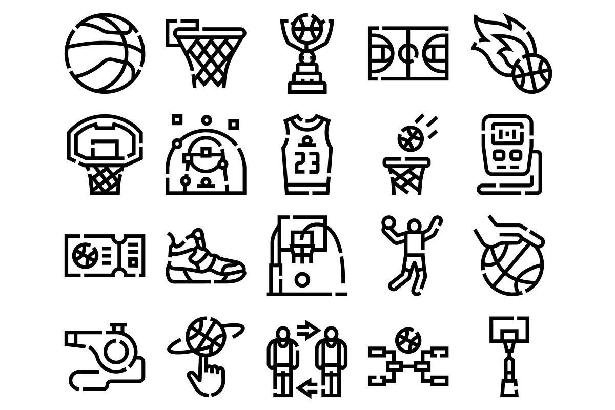 Basketball sport game icons and, an Object Graphic by pikepicture (Photo 2 of 3)