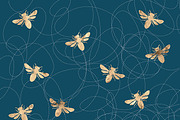 Textured Navy & Gold Holiday Set, a Pattern Graphic by Blixa 6 Studios (Thumbnail 2 of 5)