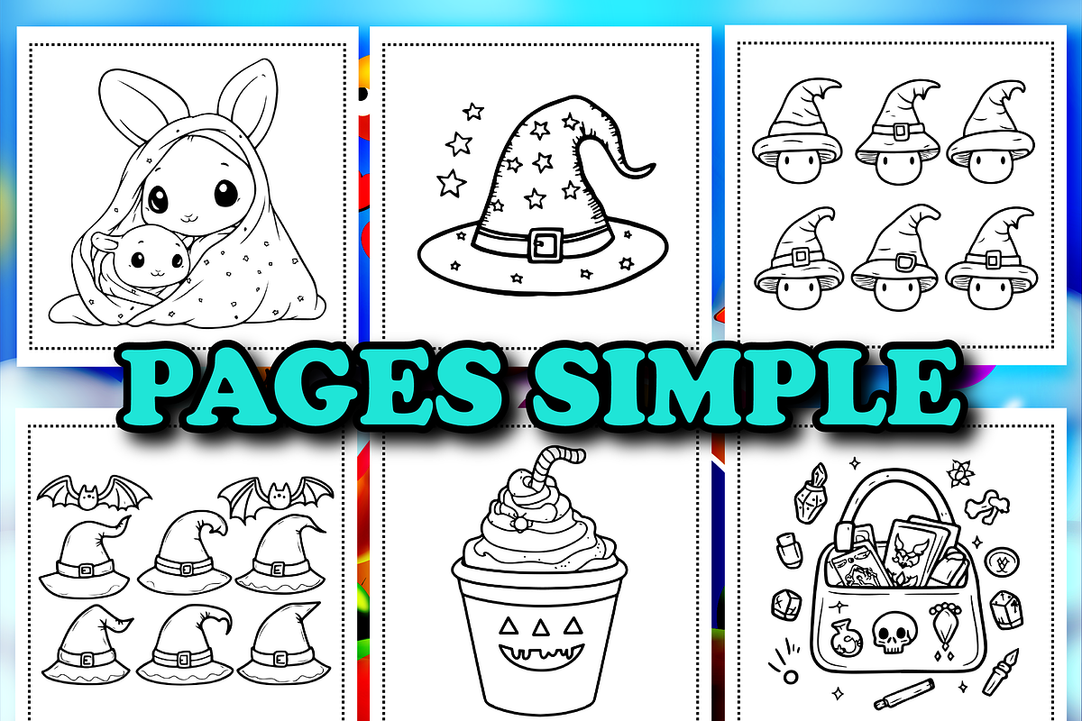 Halloween Vibes Bold & Easy Coloring, an Animal Illustration by Printable Design Store (Photo 3 of 4)