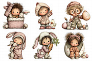 Whimsical Easter Kids Clipart Set, an Illustration by Daily.Designs (Thumbnail 5 of 7)