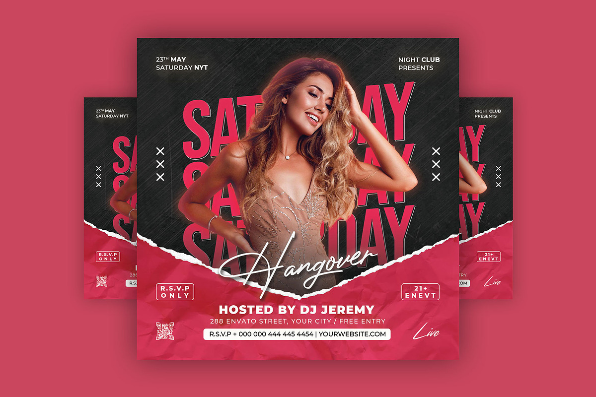 Flyer heaven. Clubbing at its best!, a Flyer Template by CocoDesign (Photo 1 of 2)