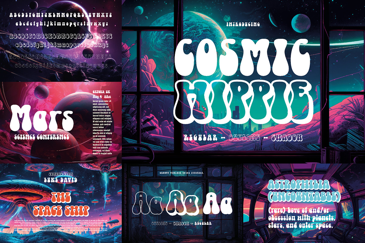 Psychedelic Font Bundle (25 Fonts!), a Sans Serif Font by HipFonts (Photo 4 of 11)