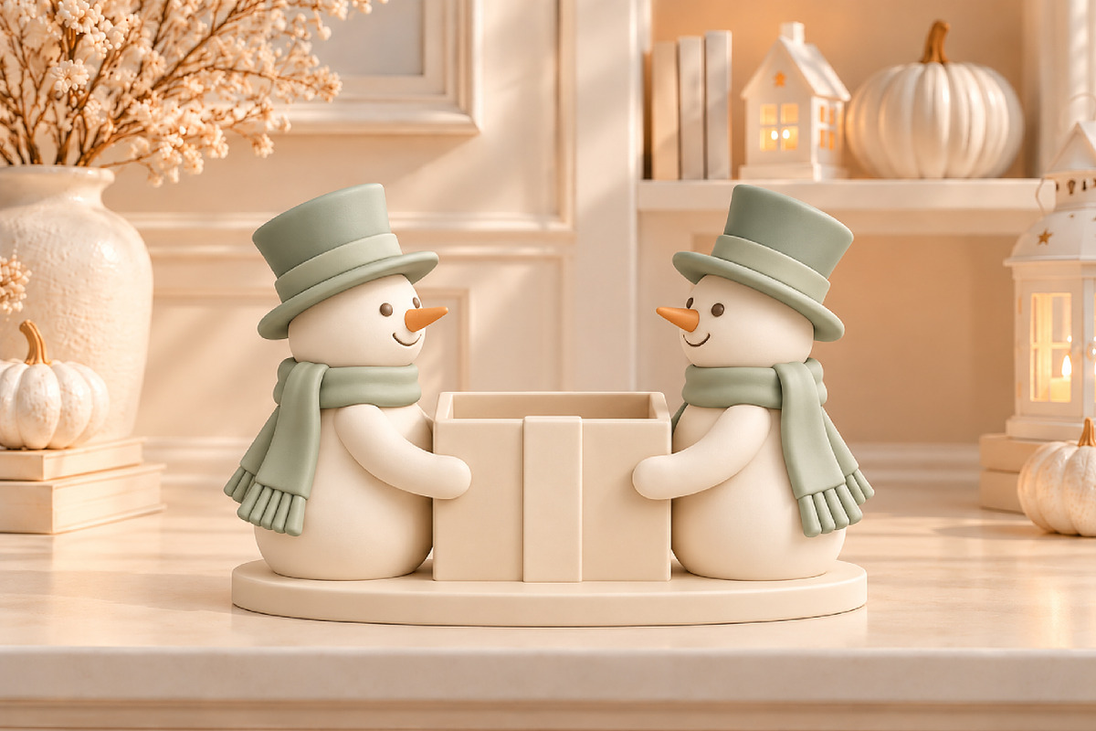 Christmas Snowman Candy Bowl STL, a Scene 3D Model by Layerology (Photo 3 of 4)