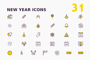 New Year Icons