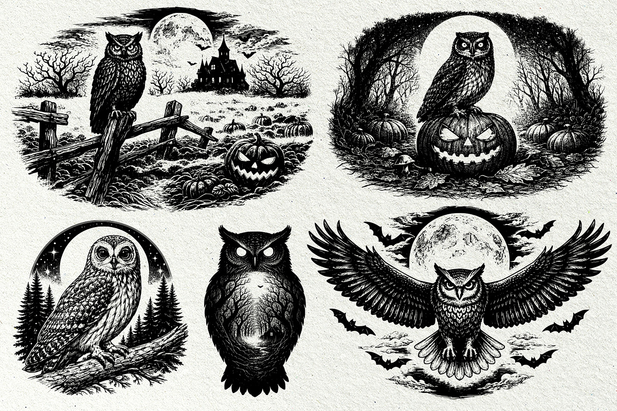 Halloween Owl SVG Graphics, a Seasonal Illustration by DENIDigitalArtSudio (Photo 2 of 6)