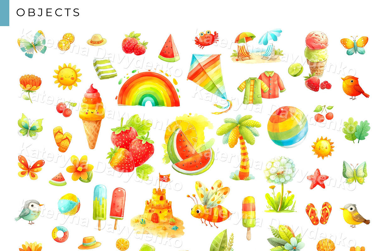 Summer Kids Bundle Scenes Patterns, a Seasonal Illustration by Bubert Art (Photo 3 of 5)