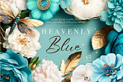 Blue flowers collection, a Background Graphic by MONO KEY STUDIO (Thumbnail 1 of 8)