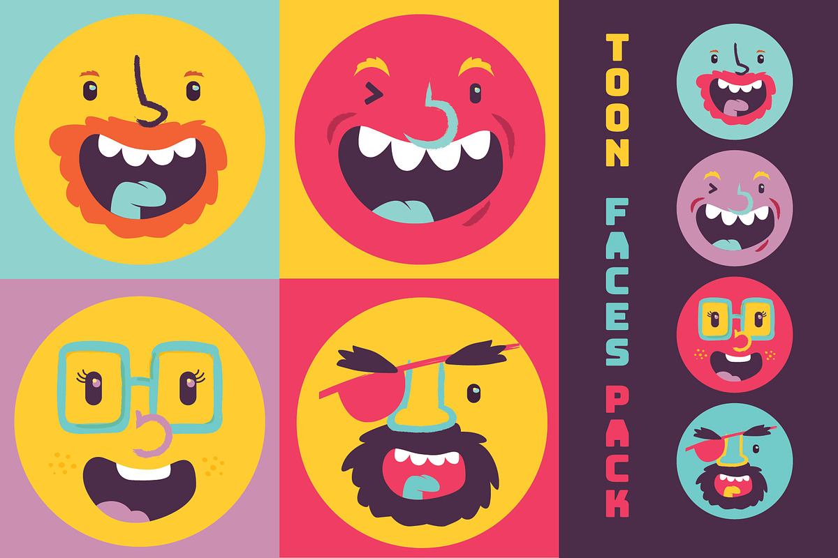 Toon Funny Avatar Faces, an Object Graphic by Do2design