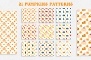 Cute pumpkins vector patterns autumn, a Pattern Graphic by Let's Art (Thumbnail 4 of 5)