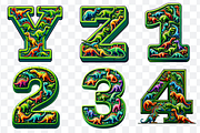 Dinosaur Display Font Alphabet ABC, a Symbol Font by Bubble Pixel (Thumbnail 7 of 8)