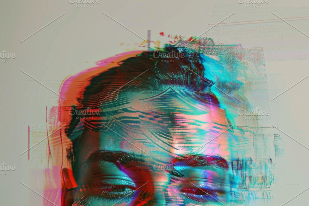 90 Glitch faces, a Person Illustration by Handmadefont (Photo 14 of 94)