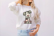 Whimsical Valentine Funny Dog Clipar, an Illustration by SVGArt (Thumbnail 6 of 8)