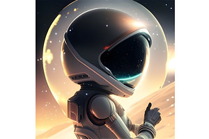 Astronaut In Space. Future Concept