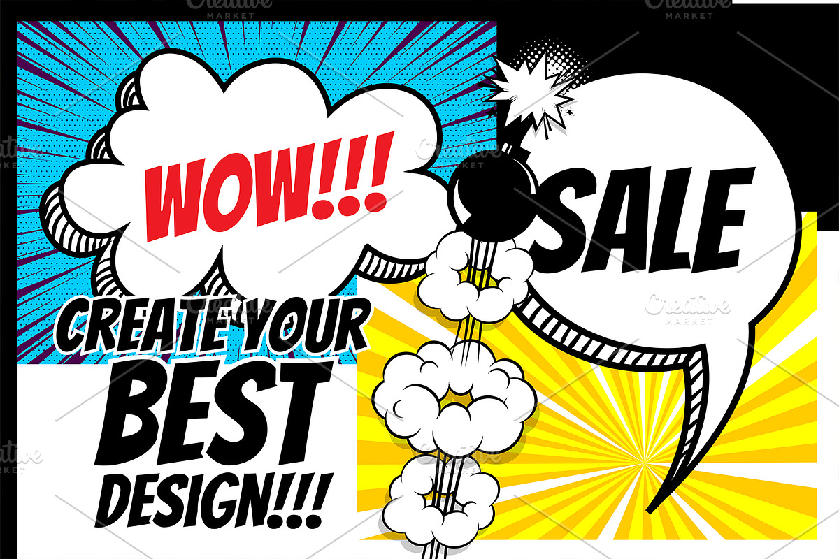 36 SET Best POP ART background, a Decorative Illustration by Kapitosh (Photo 2 of 4)