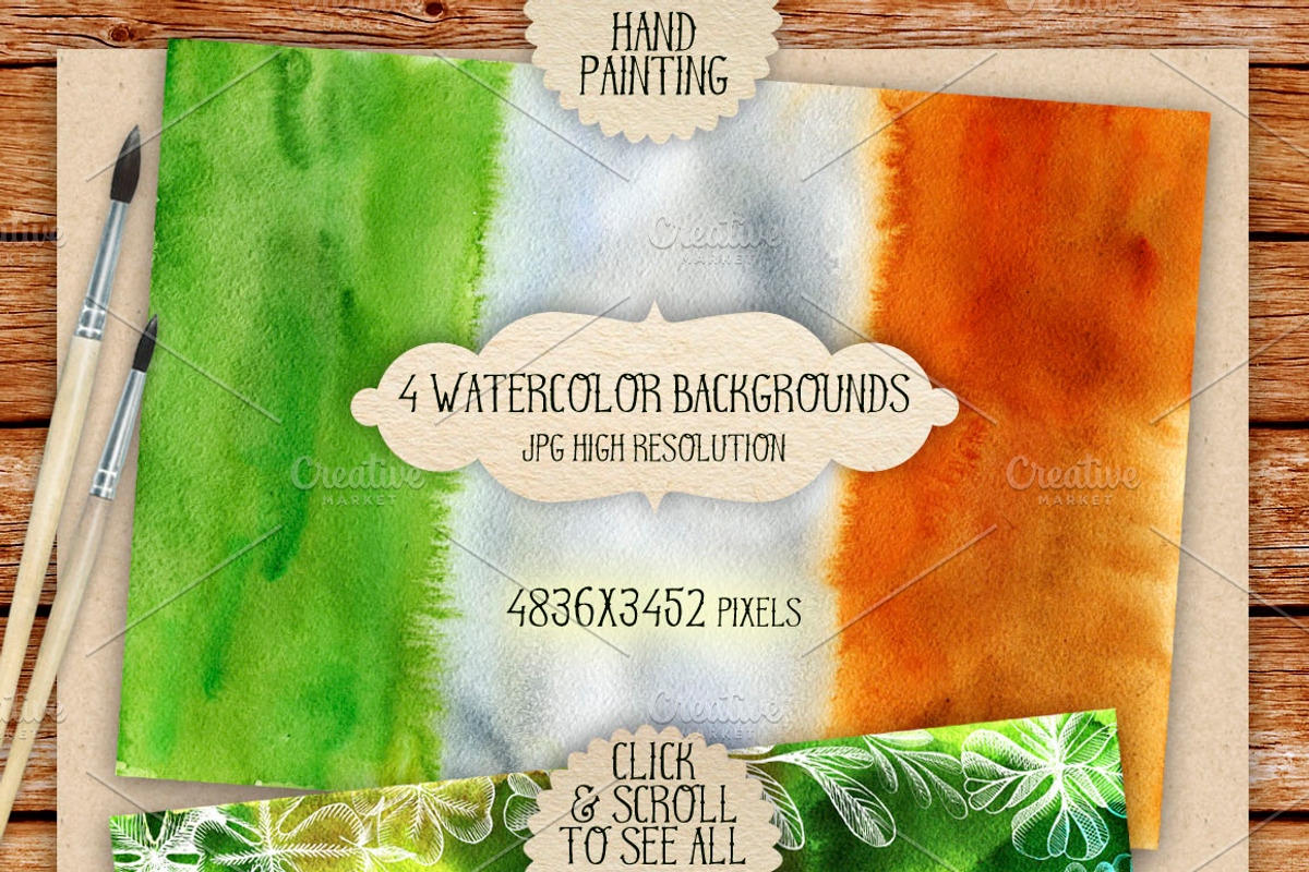 Big Irish Watercolor & Ink Set, an Illustration by Fluffy Unicorn (Photo 5 of 6)