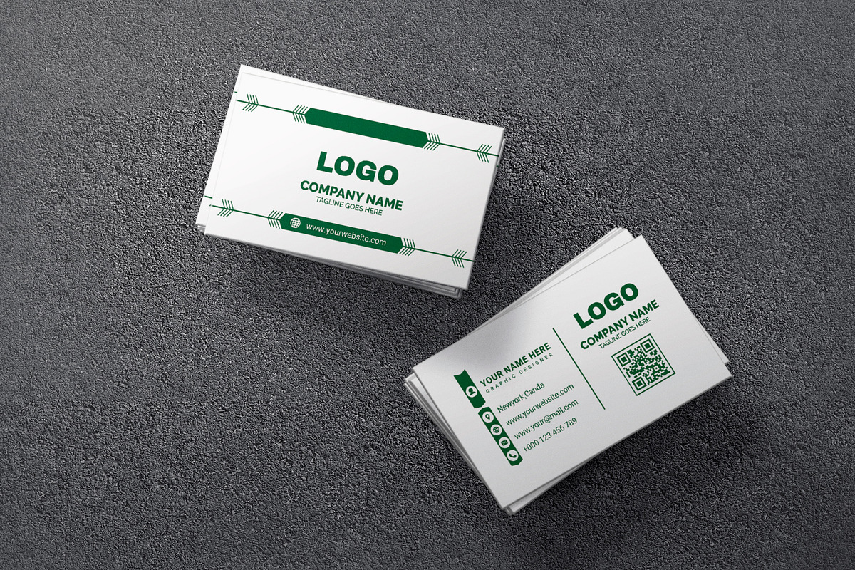 Green Theme Stylish Business Card, a Business Card Template by Vitoria's Collection (Photo 3 of 3)