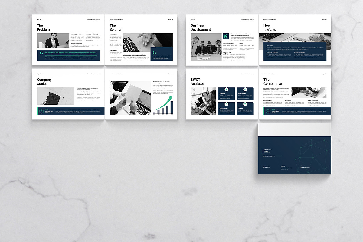 Business Brochure Template Landscape, a Brochure Template by DesignCrest (Photo 14 of 14)