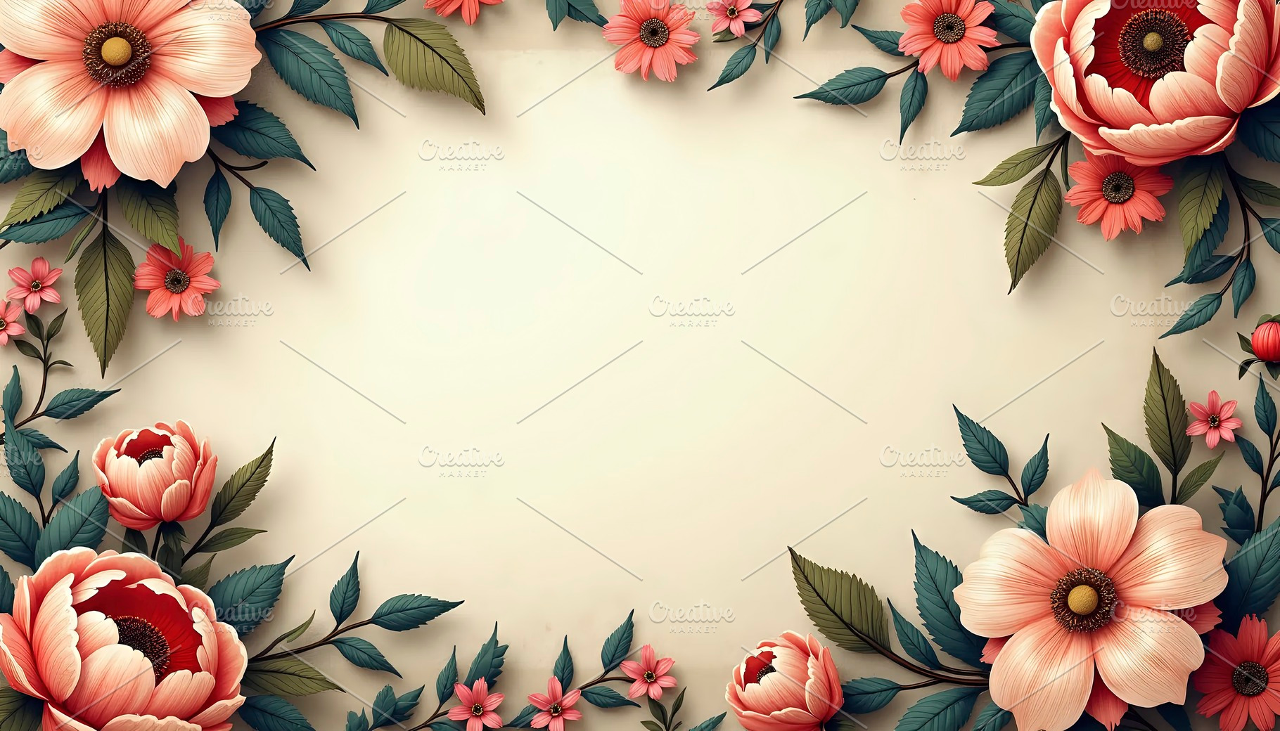Artistic Floral Frame With Grunge Te, a Photo by LOGOCREATIVE
