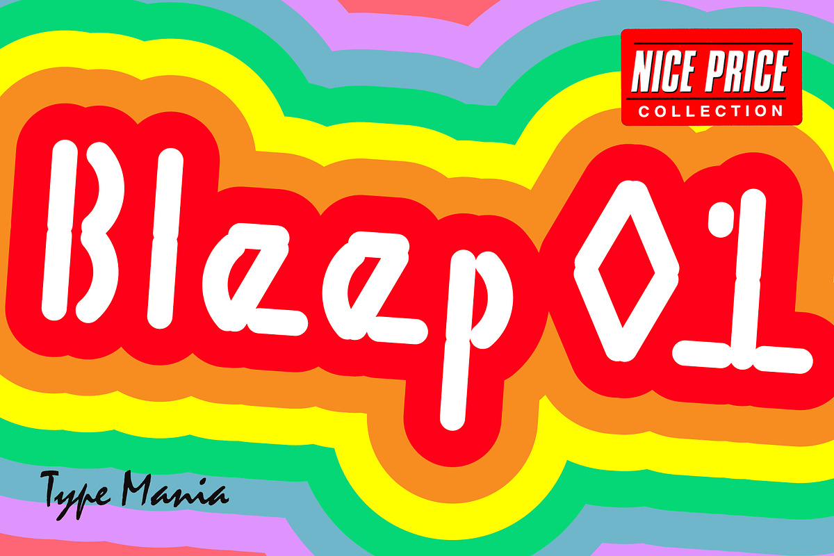 Bleep 01 TM – Experimental Cozy Type, a Sans Serif Font by Type Mania (Photo 1 of 10)