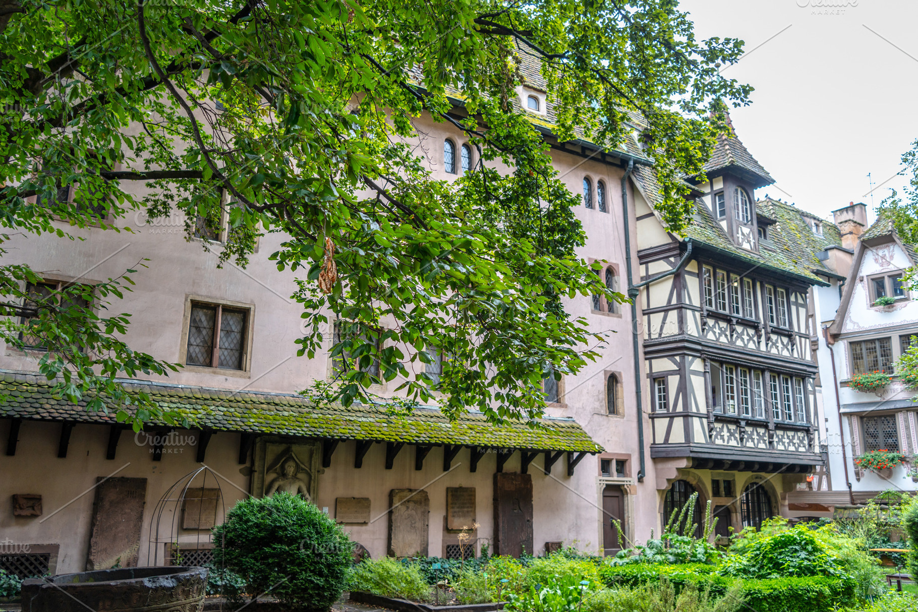 Courtyard of the Alsatian Museum in Strasbourg, France, an Architecture Photo by GoodGoods