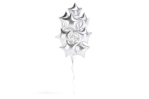 Silver Star Balloon Bouquet 3D Model