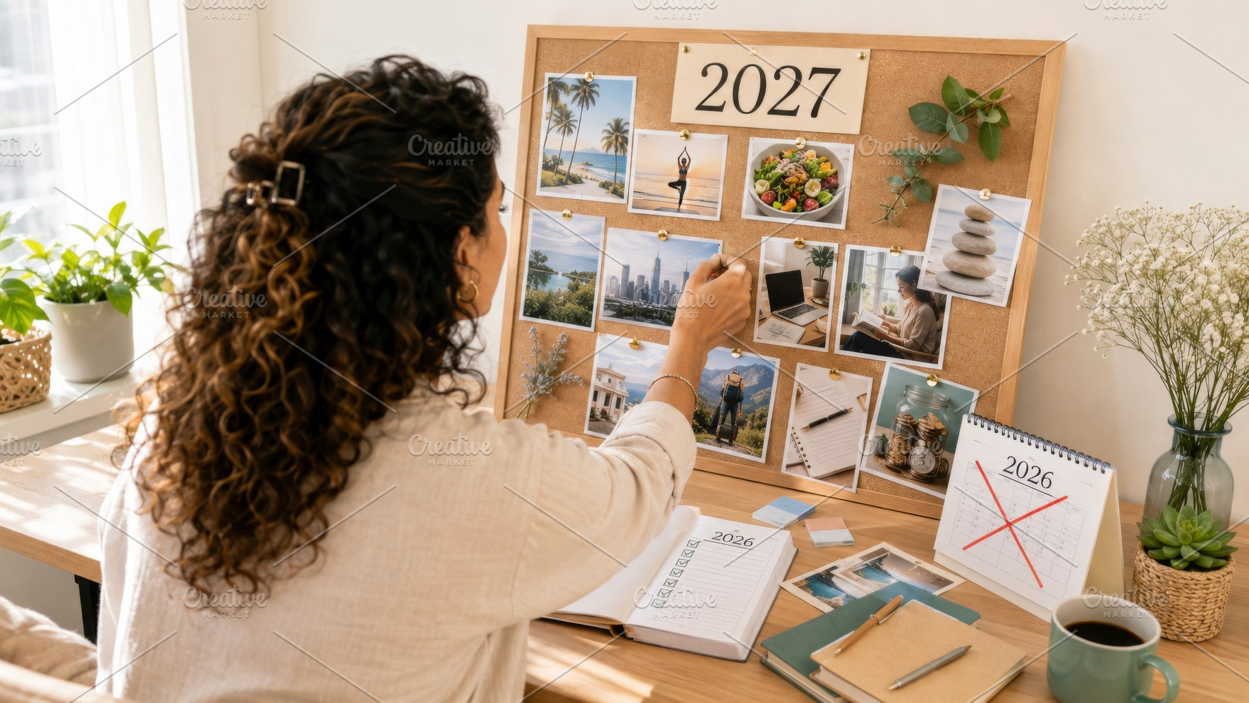 Vision board creation for new year 2, a Photo by Dvoevnore photos