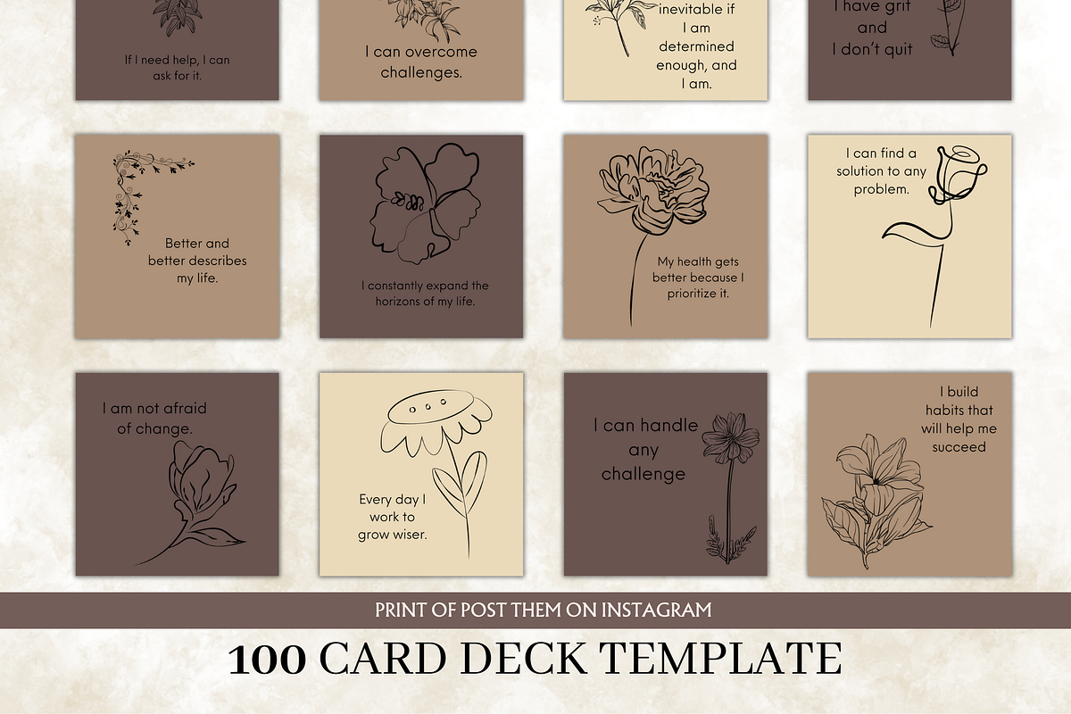 Minimal Flowers Card Deck, a Design Template by Digital By Nikoleta (Photo 1 of 9)