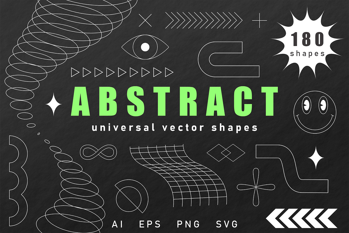 180 abstract vector shapes, an Object Graphic by Valeria Soloveva (Photo 1 of 7)