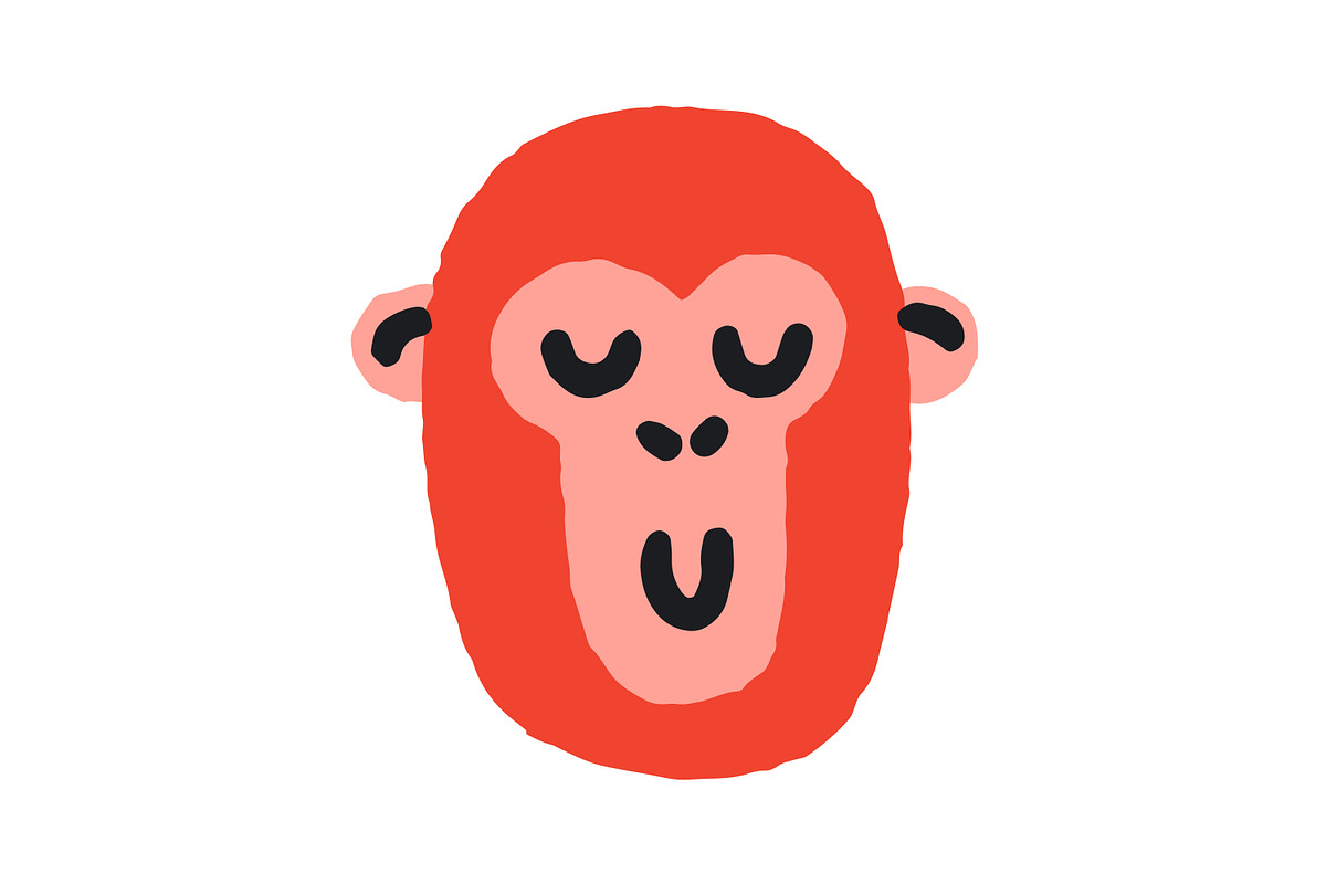 Happy, funny animal heads, comic set, an Animal Illustration by Good Studio (Photo 3 of 9)