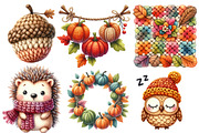 Watercolor Crochet Autumn Clipart, an Illustration by Designworld (Thumbnail 4 of 7)