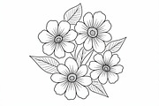 Flower Line Art Coloring Pages Set, an Illustration by jahid234 (Thumbnail 8 of 9)