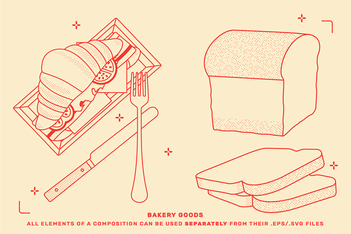 Bakery Food Vector Illustrations, a Food Illustration by TheFoodAtlas (Photo 8 of 17)