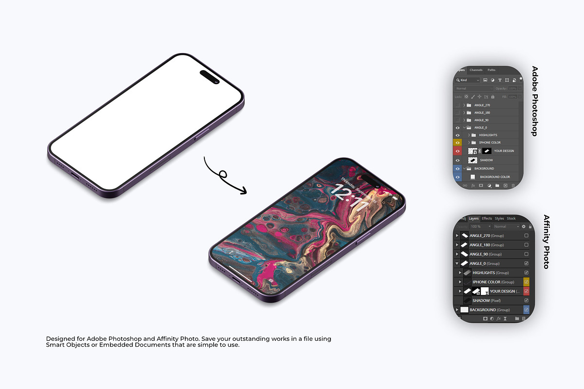 iPhone 14 Pro Max Isometric Mockup, a Household Mockup by itefan Studio