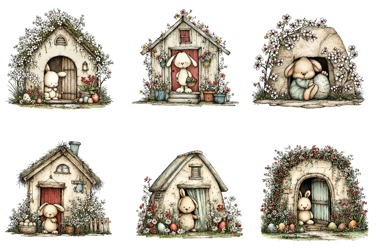 Easter Bunny House Clipart, an Illustration by CreationArt (Photo 6 of 6)