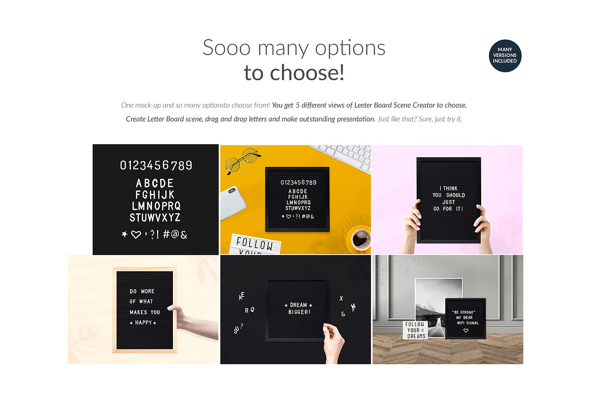 Letterboard Designer Kit 6xMock-ups, a Household Mockup by Mocca Mockups Store (Photo 2 of 5)