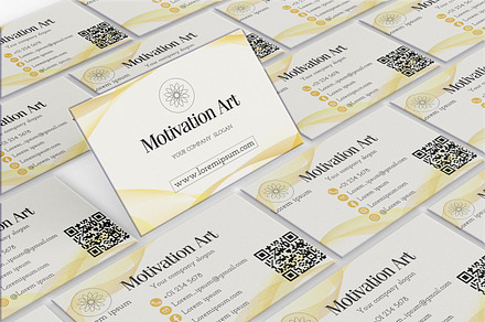 Golden wave business card template