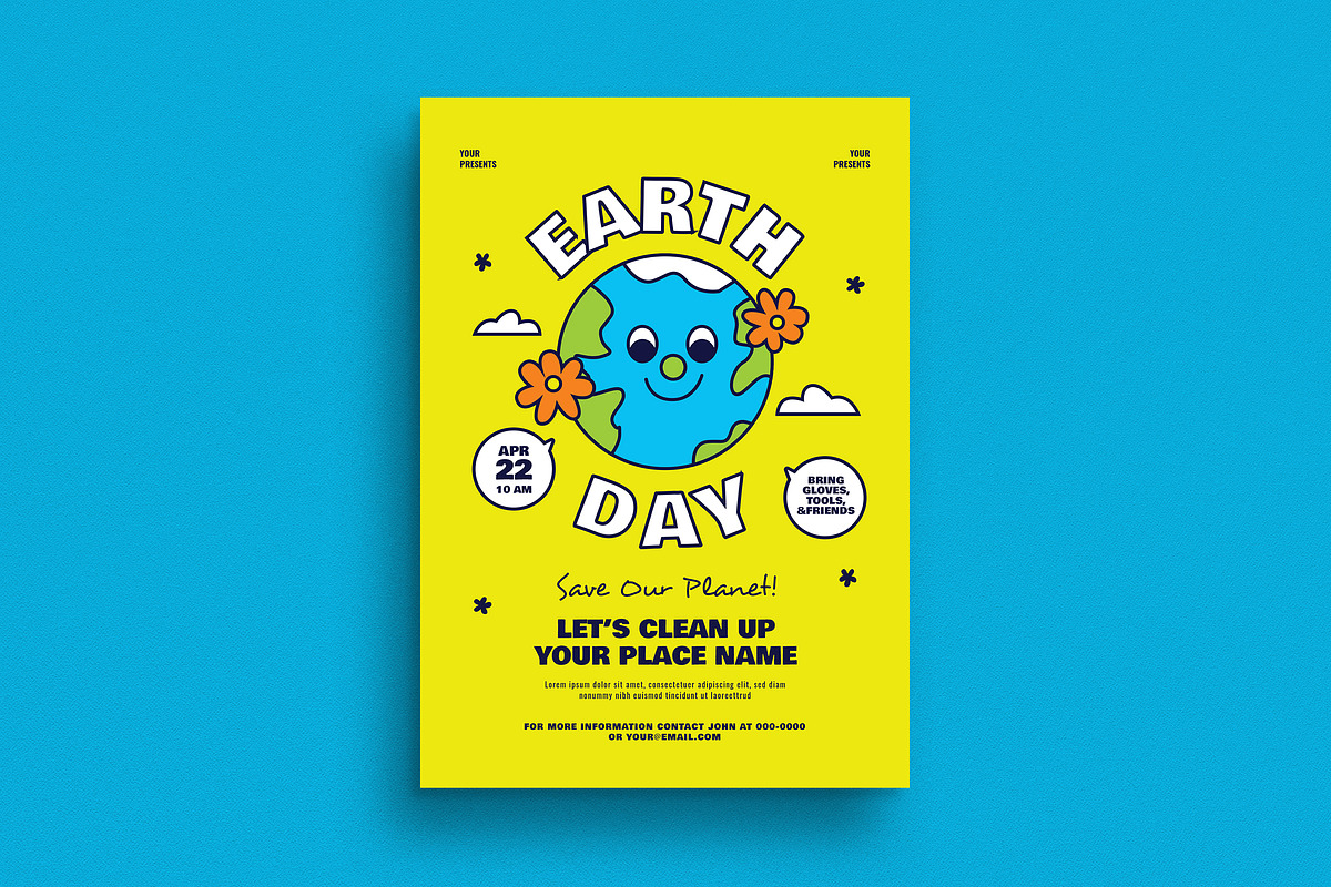 90s Style Earth Day Event Flyer, a Flyer Template by Guuver (Photo 1 of 3)