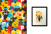 Summer poster + 2 patterns, an Illustration by eka panova (Thumbnail 2 of 4)