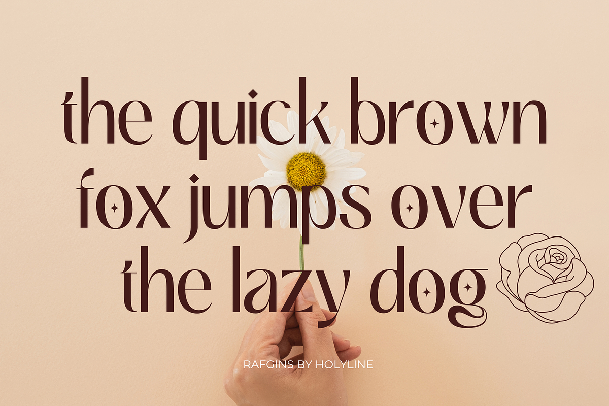 Rafgins - Display Font, a Sans Serif Font by Holyline Design (Photo 6 of 9)