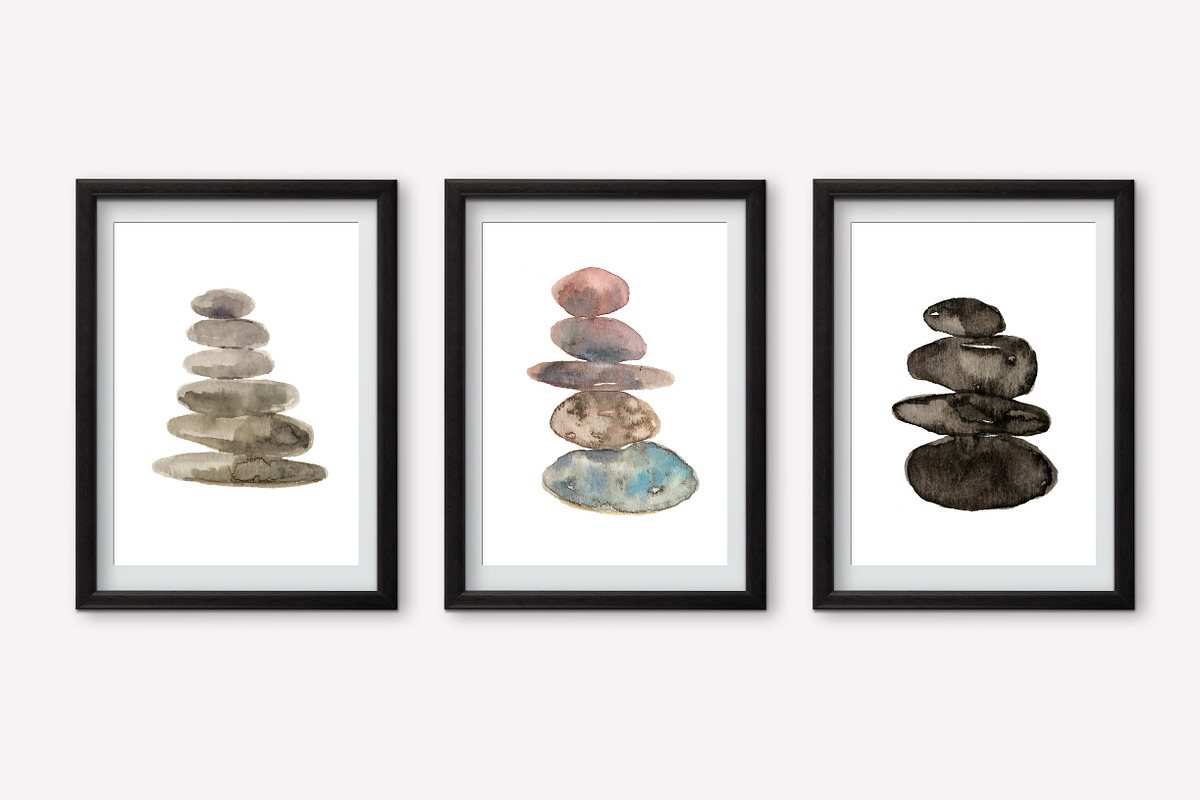 Watercolor Cairns - DIY Set, a Texture Illustration by amyxbao (Photo 2 of 4)