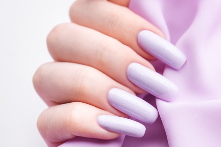 Girl's hands with a soft purple manicure., a Beauty & Fashion Photo by Olena Rudo