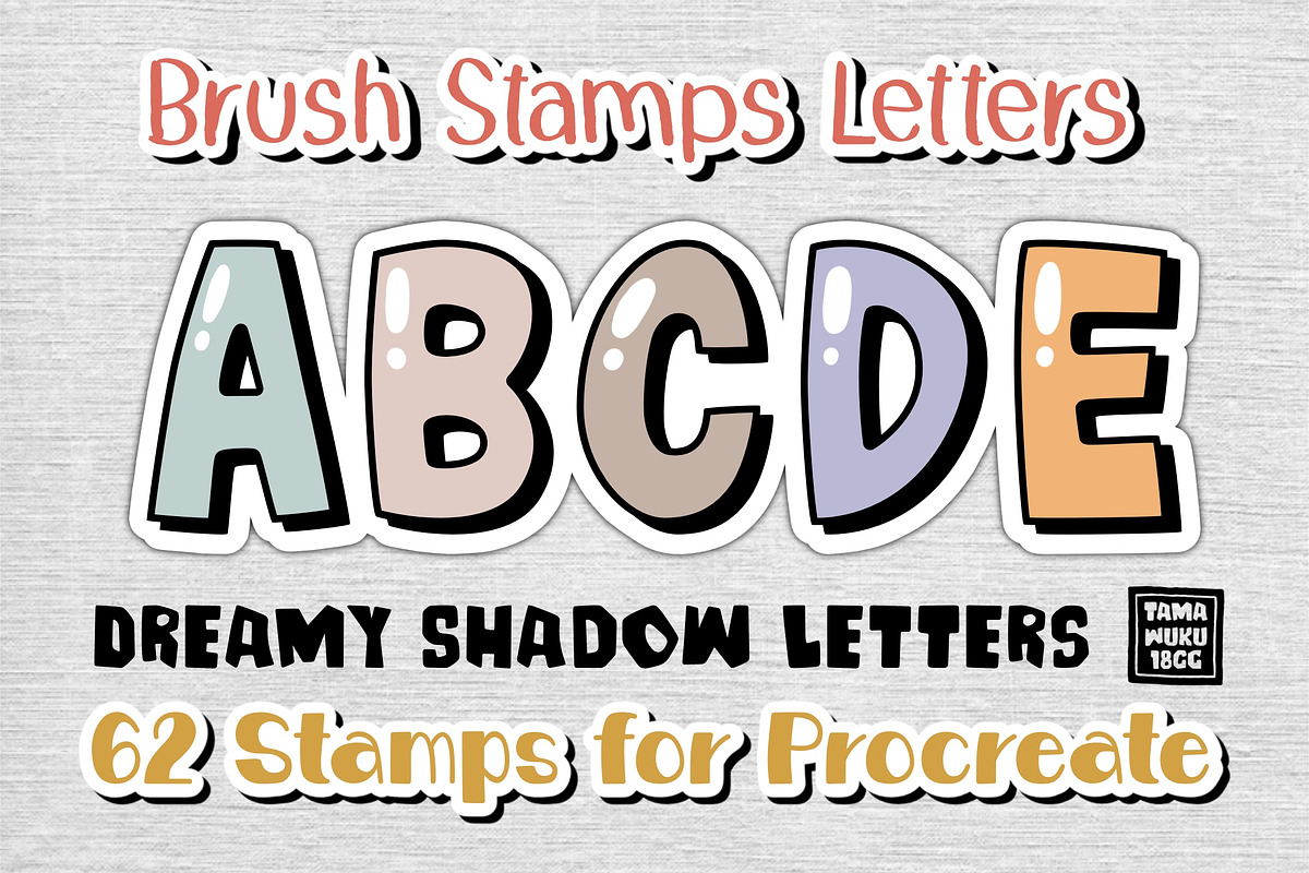 Dreamy Shadow Letters | Brush Stamp, a Brush Add-On by Tamawuku (Photo 1 of 3)
