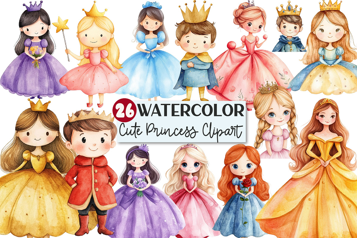 Princess and Prince Clipart, an Illustration by Rose Art (Photo 1 of 4)