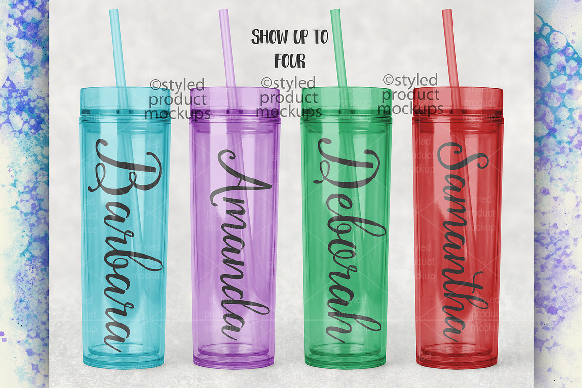 Acrylic skinny tumbler mockup, a Product Mockup by StyledProductMockups (Photo 6 of 6)
