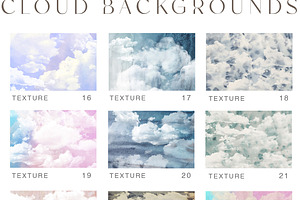 Cloudy Watercolor Abstract Textures